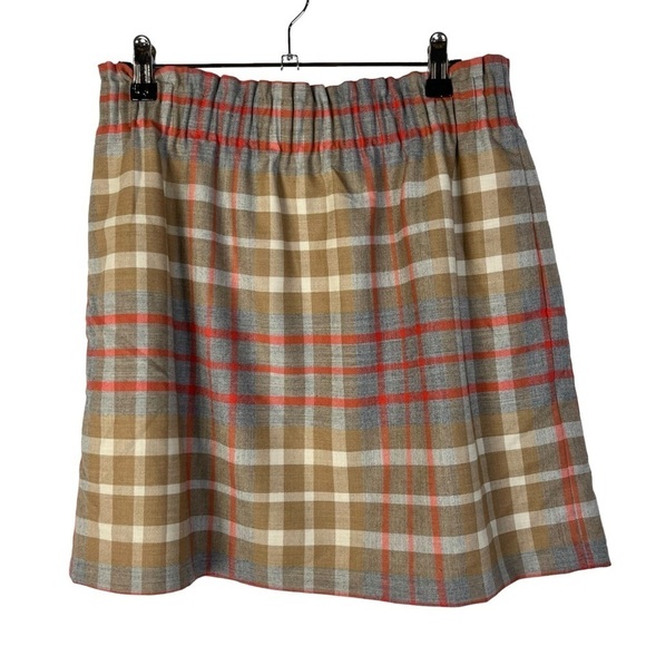 J. Crew Brown & Gray Plaid Sidewalk Wool Skirt 6 - Picture 1 of 4